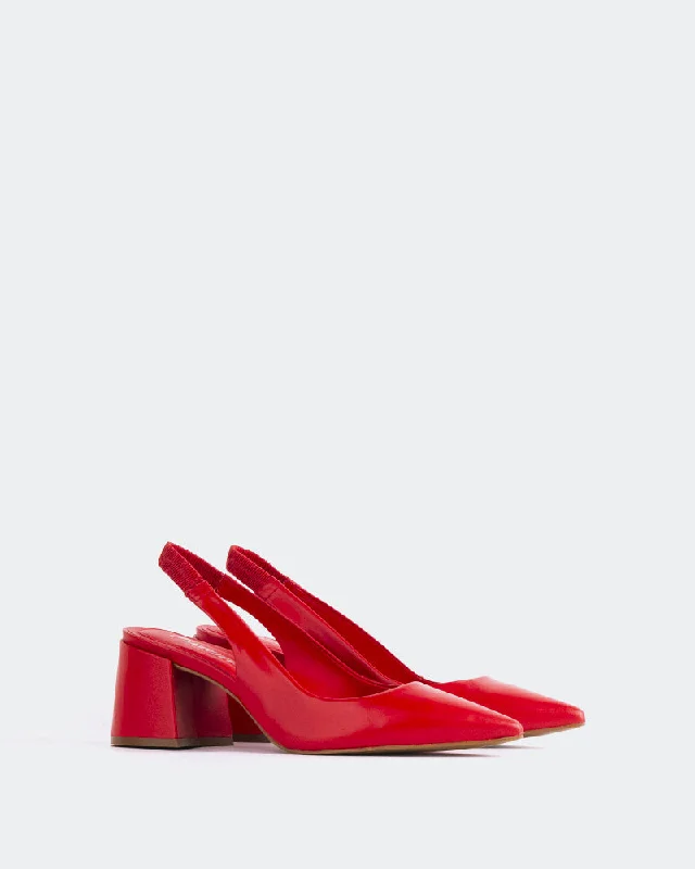 Women's business meeting stiletto heel pumps with a professional lookDalida Red Leather Women's business meeting stiletto heel pumps with a professional lookDalida Red Leather