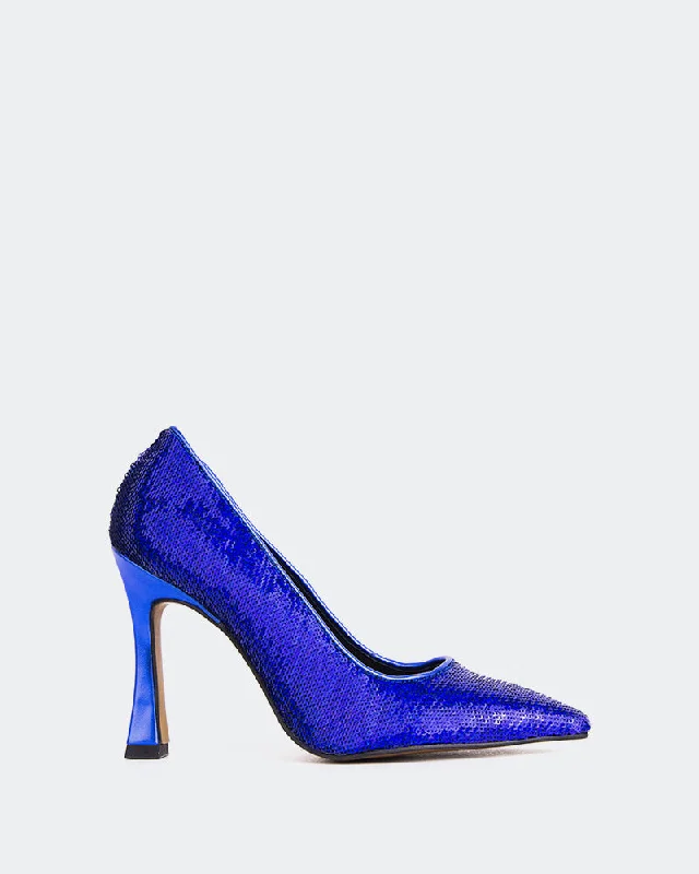 Women's velvet - covered stiletto heel pumps for a luxurious lookNorah Blue Sequins Women's velvet - covered stiletto heel pumps for a luxurious lookNorah Blue Sequins