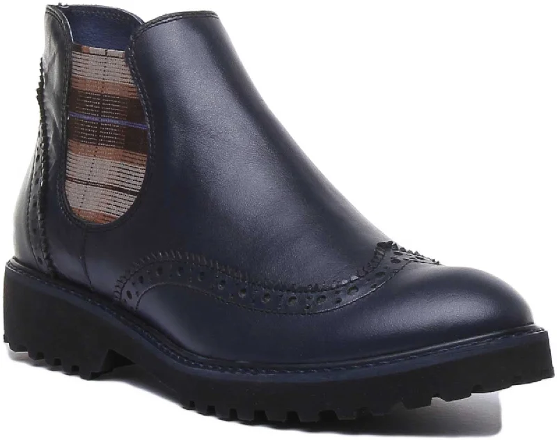 women's ankle boots with elastic sidesJustin Reess England Harriet In Navy