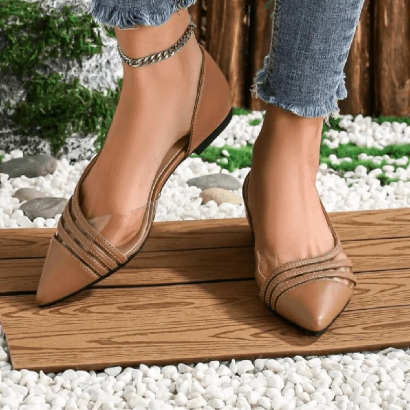 Women's cocktail party stiletto heel pumps with a unique patternClear Pointed Mule Women's cocktail party stiletto heel pumps with a unique patternClear Pointed Mule