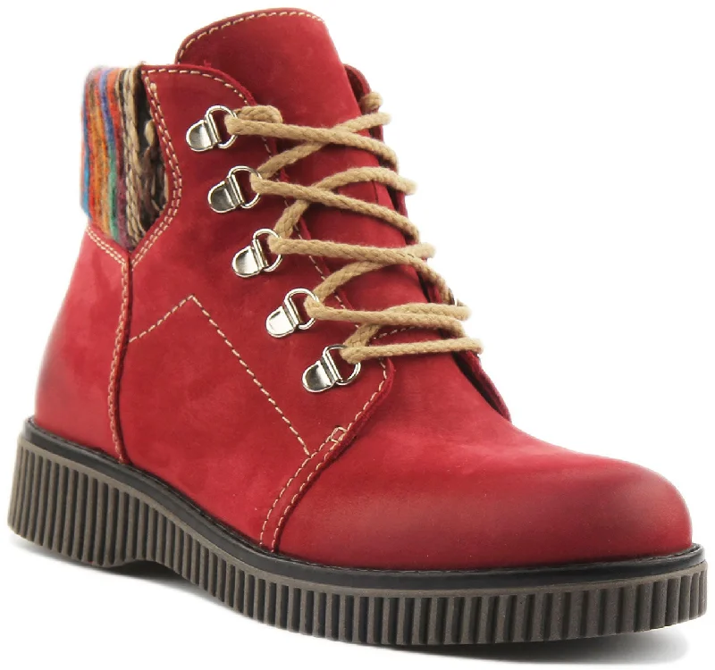 women's ankle boots with cutoutsJustin Reess England Grace In Red