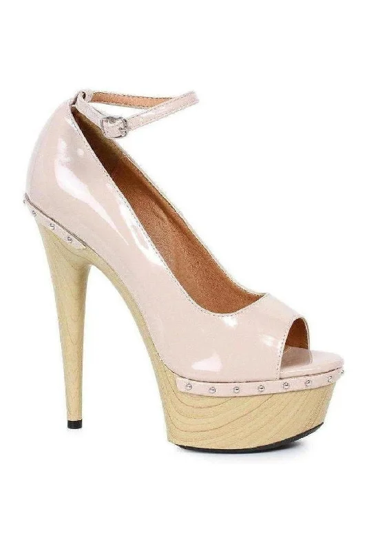 Plus Size Women's Gladiator - Style Heeled Sandals with Multiple Straps in Tan for a Boho - Inspired Ensemble609-VALERIE Platform Sandal | Nude Patent Plus Size Women's Gladiator - Style Heeled Sandals with Multiple Straps in Tan for a Boho - Inspired Ensemble609-VALERIE Platform Sandal | Nude Patent