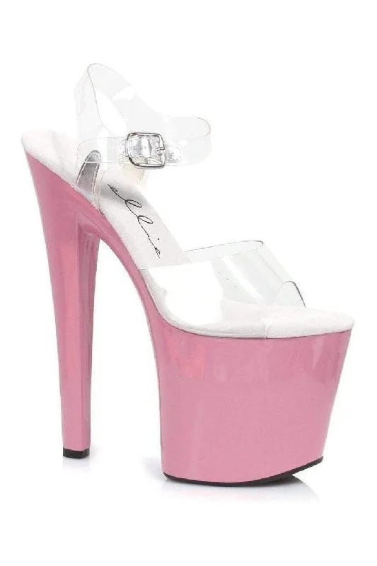 Women's Platform Heeled Sandals with Open Toe in Black for a Stylish and Comfortable Summer Pair821-BROOK Platform Sandal | Clear Vinyl Women's Platform Heeled Sandals with Open Toe in Black for a Stylish and Comfortable Summer Pair821-BROOK Platform Sandal | Clear Vinyl