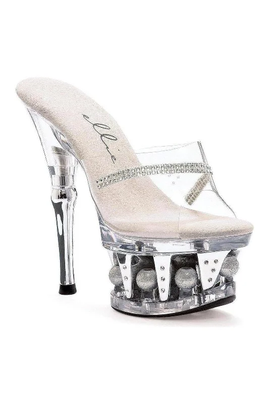 Women's Platform Heeled Sandals with Open Toe in Black for a Stylish and Comfortable Summer Pair629-JESSE Platform Slide | Clear Vinyl Women's Platform Heeled Sandals with Open Toe in Black for a Stylish and Comfortable Summer Pair629-JESSE Platform Slide | Clear Vinyl
