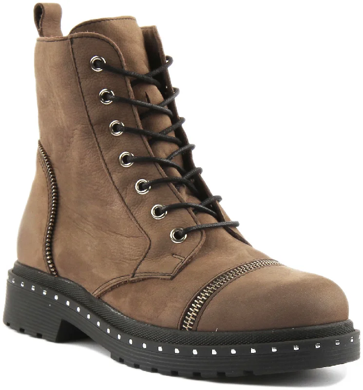 women's ankle boots with chunky heelsJustin Reess England Charlotte In Brown