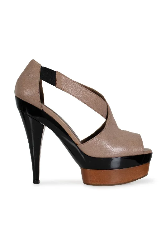 Women's cork - sole stiletto heel pumps for a natural touch[WS3682] Marni | Platform pump