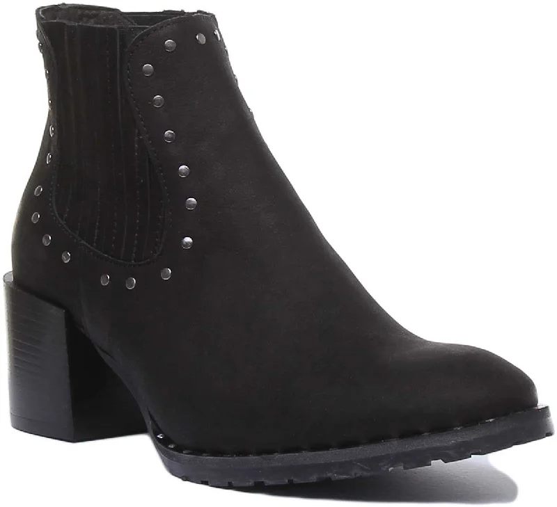women's ankle boots with embroideryJustin Reess England Hero In Black