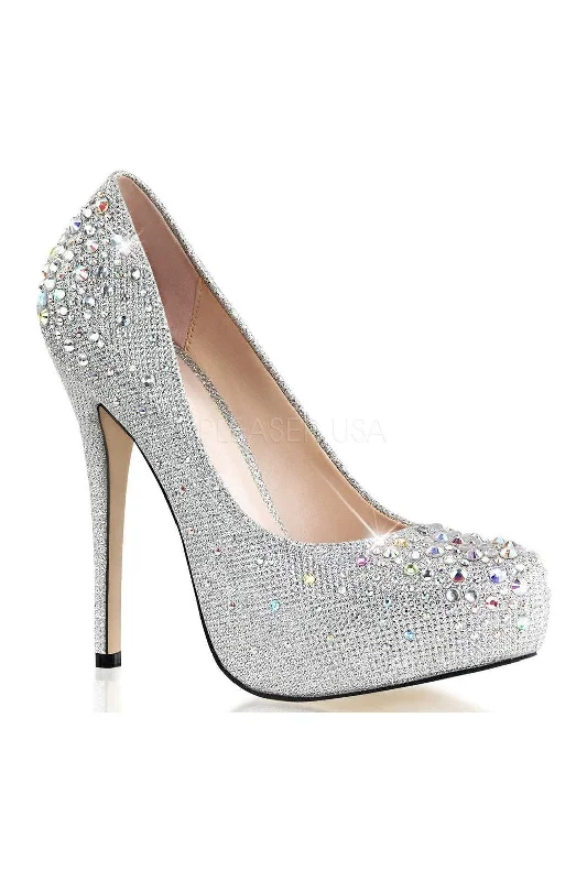 Women's bronze stiletto heel pumps for a warm and metallic lookDESTINY-06R Pump | Silver Fabric Women's bronze stiletto heel pumps for a warm and metallic lookDESTINY-06R Pump | Silver Fabric