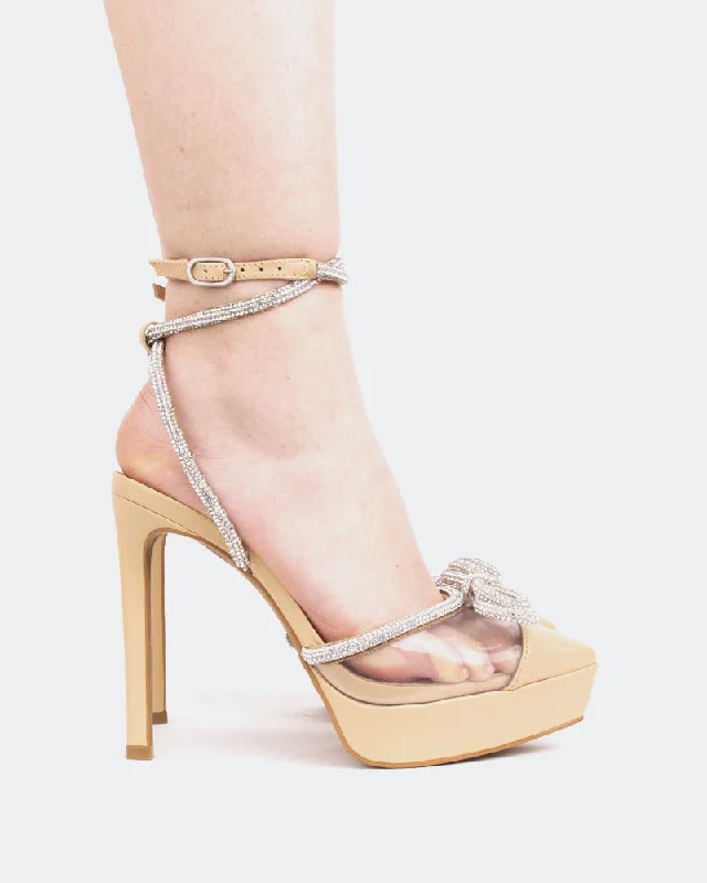 Women's evening gala stiletto heel pumps in a long - lasting colorTalar Tan Leather