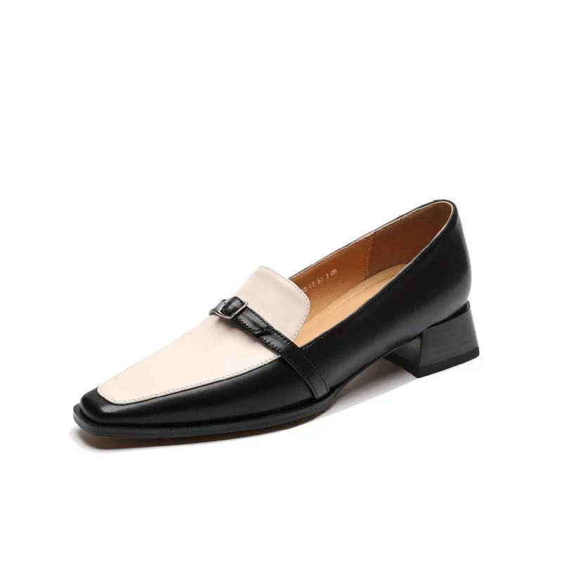 Women's evening gala stiletto heel pumps in a long - lasting colorTinaCus Women's Handmade Buckle Design Low Chunky Heel Genuine Leather Square Toe Shoes Women's evening gala stiletto heel pumps in a long - lasting colorTinaCus Women's Handmade Buckle Design Low Chunky Heel Genuine Leather Square Toe Shoes