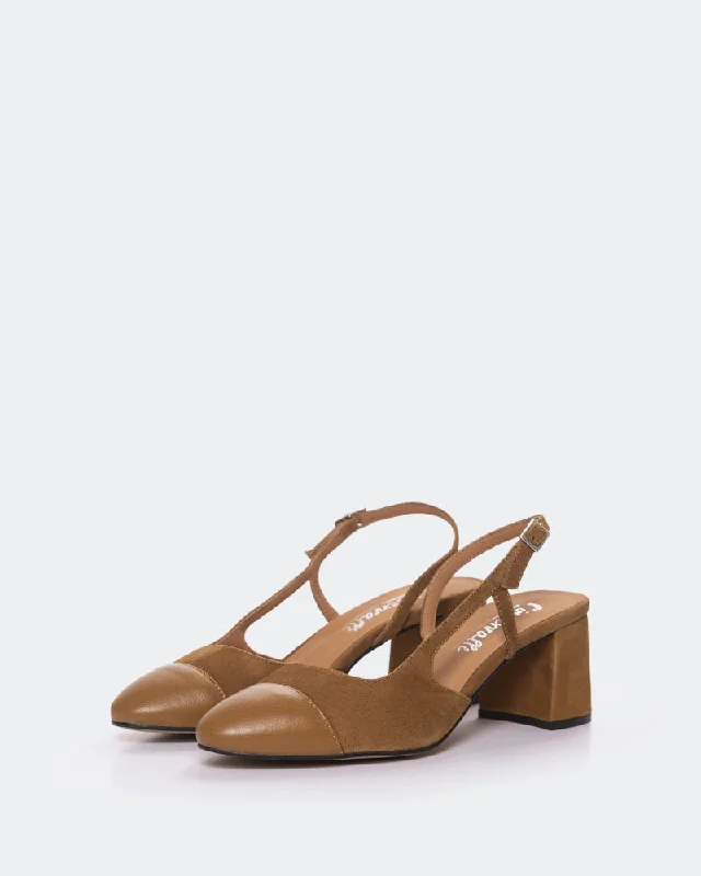 Women's lavender stiletto heel pumps for a delicate styleParis Tan Suede