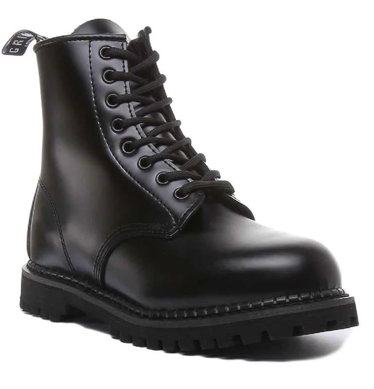 women's ankle boots with hidden wedgeGrinders Cedric Cs In Black