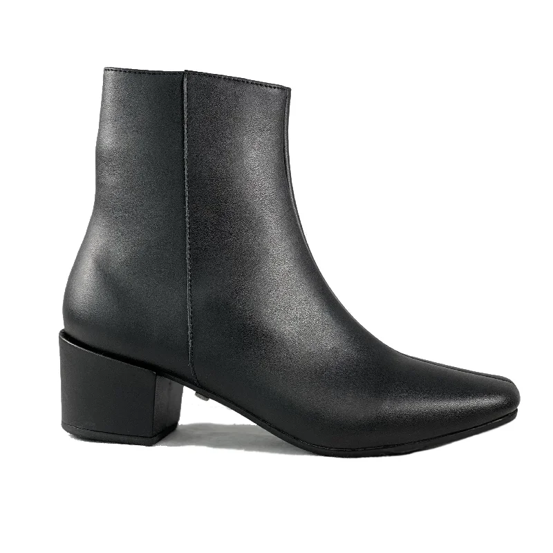 Women's padded - insole stiletto heel pumps for added comfort'Jacqui' vegan-leather ankle boot by Zette Shoes - black Women's padded - insole stiletto heel pumps for added comfort'Jacqui' vegan-leather ankle boot by Zette Shoes - black