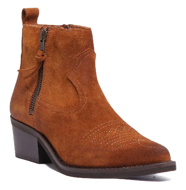 women's ankle boots for rainy weatherJustin Reess England Cassidy In Tan