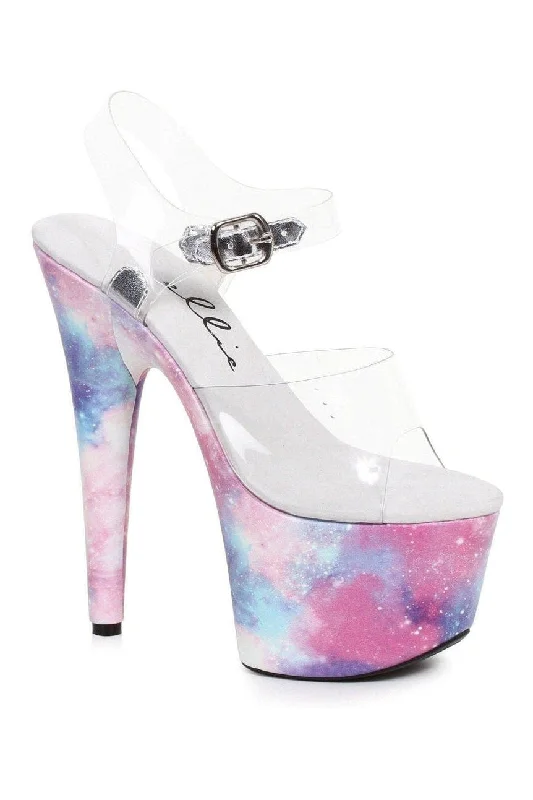 Plus Size Women's Rhinestone - Embellished Heeled Sandals in Silver for a Glamorous Party Outfit709-COSMO Platform Sandal | Clear Vinyl Plus Size Women's Rhinestone - Embellished Heeled Sandals in Silver for a Glamorous Party Outfit709-COSMO Platform Sandal | Clear Vinyl