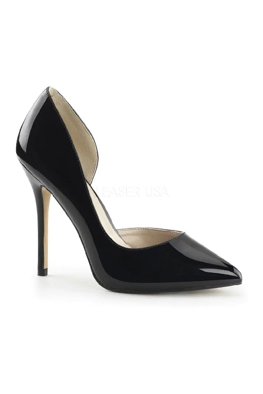 Women's royal blue stiletto heel pumps for a formal eventAMUSE-22 Pump | Black Patent Women's royal blue stiletto heel pumps for a formal eventAMUSE-22 Pump | Black Patent
