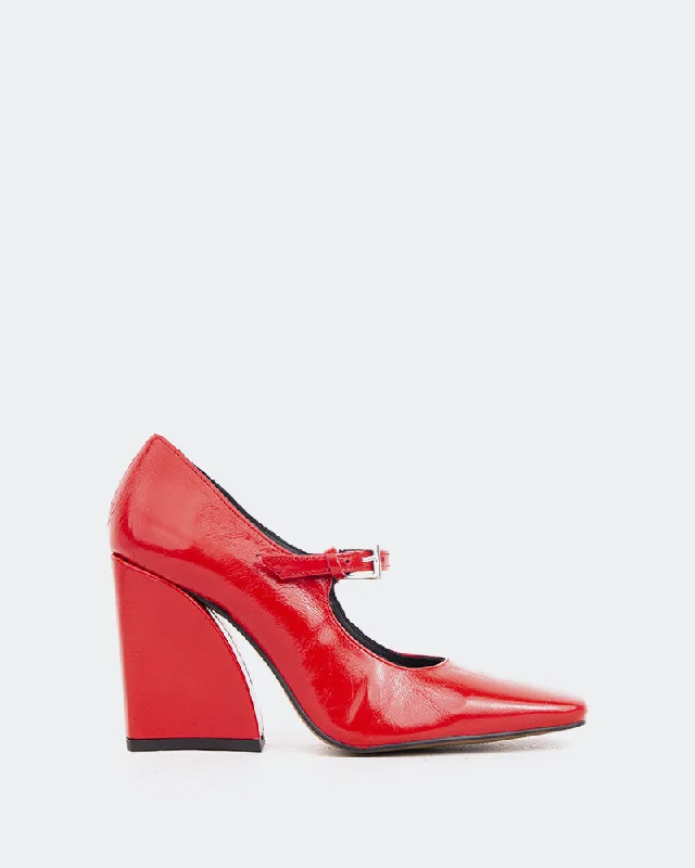 Women's breathable stiletto heel pumps for warm weatherClichy Red Leather