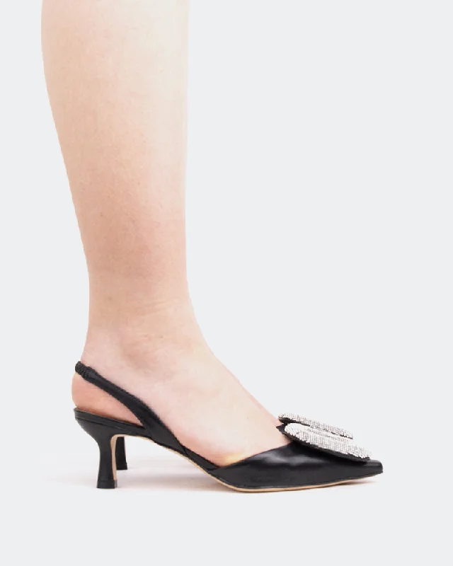 Women's padded - insole stiletto heel pumps for added comfortReale, Black Leather/Cuir Noir Women's padded - insole stiletto heel pumps for added comfortReale, Black Leather/Cuir Noir