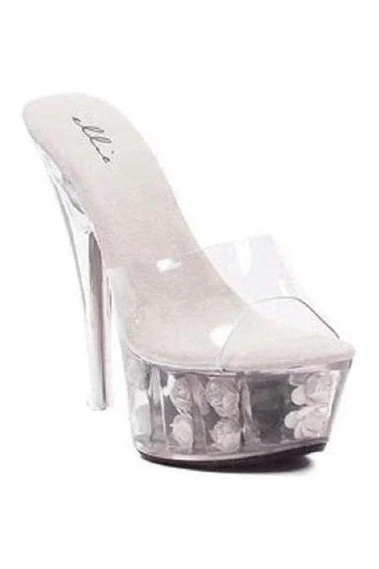 Women's Chunky Heeled Sandals with Studded Detail in Black for a Punk - Inspired and Edgy Style609-ROSES Platform Sandal | Clear Vinyl Women's Chunky Heeled Sandals with Studded Detail in Black for a Punk - Inspired and Edgy Style609-ROSES Platform Sandal | Clear Vinyl