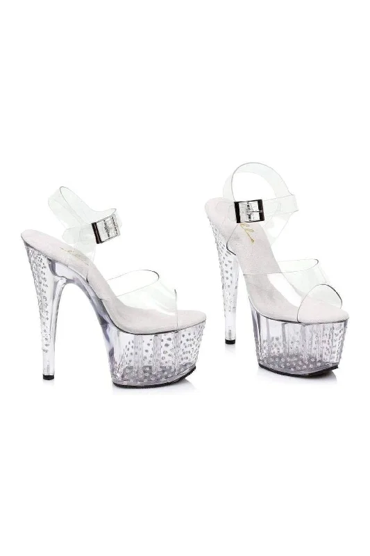 Women's Glitter Heeled Sandals with Ankle Strap and Chunky Heel in Gold for a Sparkly and Glamorous Party Look709-OLLIE Platform Sandal | Clear Vinyl Women's Glitter Heeled Sandals with Ankle Strap and Chunky Heel in Gold for a Sparkly and Glamorous Party Look709-OLLIE Platform Sandal | Clear Vinyl