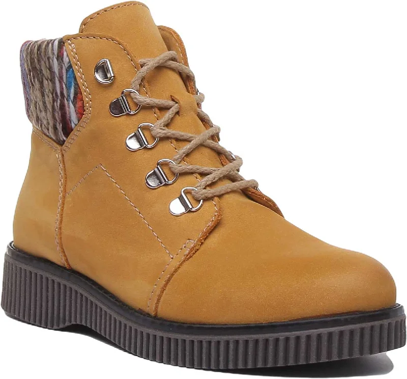 women's ankle boots with block heelsJustin Reess England Grace In Mustard