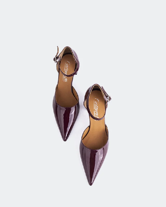Women's office - appropriate stiletto heel pumps with a low - heel optionCatriona Burgundy Patent Women's office - appropriate stiletto heel pumps with a low - heel optionCatriona Burgundy Patent