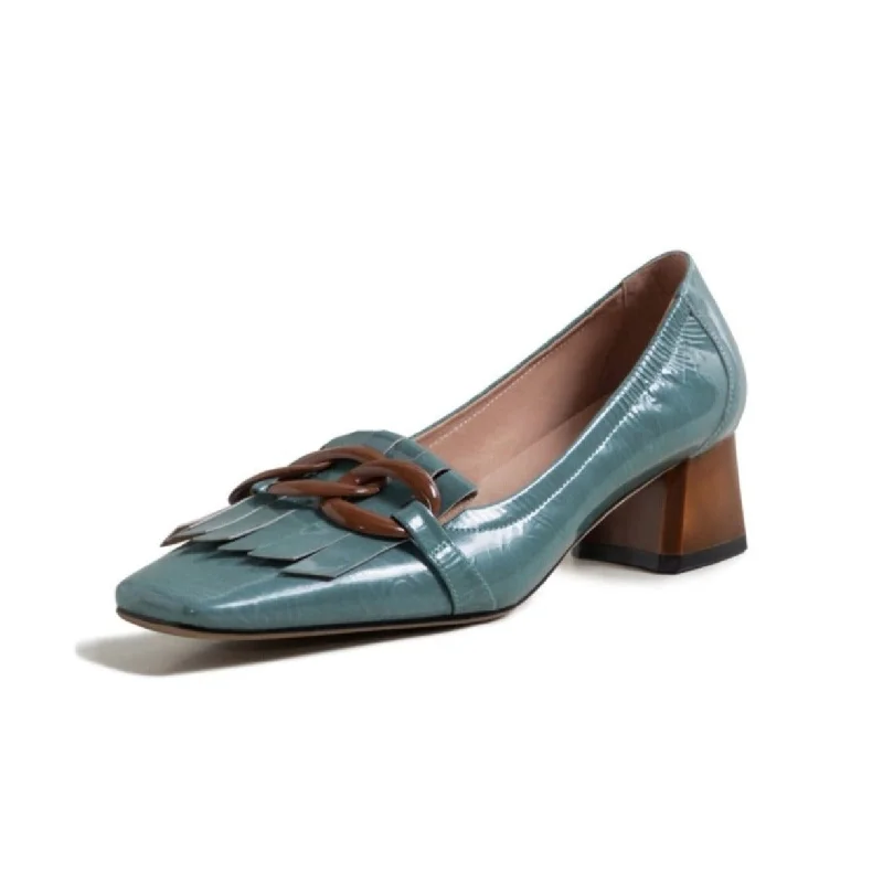Women's genuine leather stiletto heel pumps with a soft finishTinaCus Women's Genuine Leather Square Handmade Tassels Chunky Heel Retro Loafers Shoes with Chain Decor Women's genuine leather stiletto heel pumps with a soft finishTinaCus Women's Genuine Leather Square Handmade Tassels Chunky Heel Retro Loafers Shoes with Chain Decor