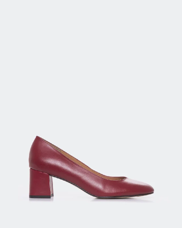 Women's mesh - paneled stiletto heel pumps for breathabilitySheko Burgundy