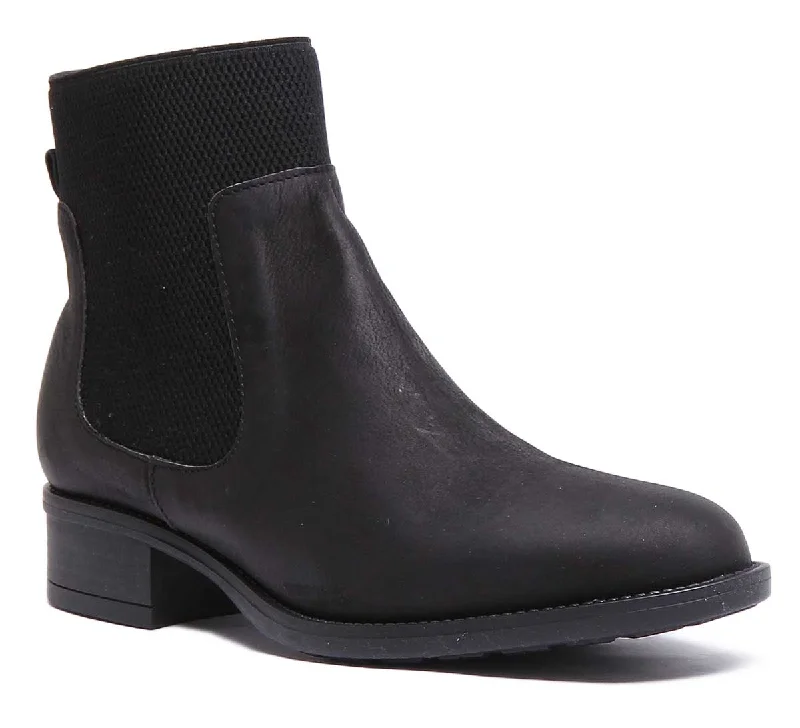 women's ankle boots with sock designJustin Reess England Sabri In Black