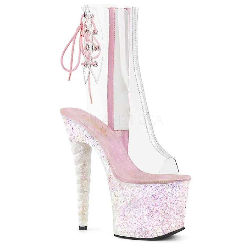 women's ankle boots with elastic sidesSS-Unicorn-1018C Platform Ankle Boot | Clear Vinyl
