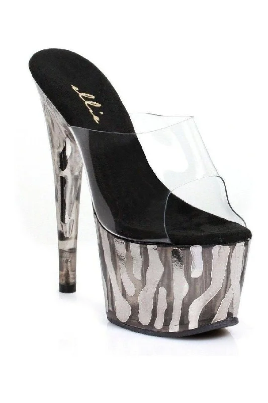 Women's Animal Print Heeled Sandals with High Heel and Open Back in Leopard for a Bold and Fashion - Forward Statement709-RUGGED Platform Slide | Clear Vinyl Women's Animal Print Heeled Sandals with High Heel and Open Back in Leopard for a Bold and Fashion - Forward Statement709-RUGGED Platform Slide | Clear Vinyl