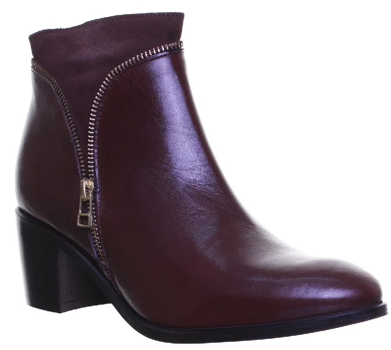 women's ankle boots with chunky heelsJustin Reess England Victoria In Dark Brown