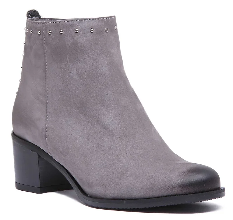 women's ankle boots with perforationsJustin Reess England Maybel In Grey