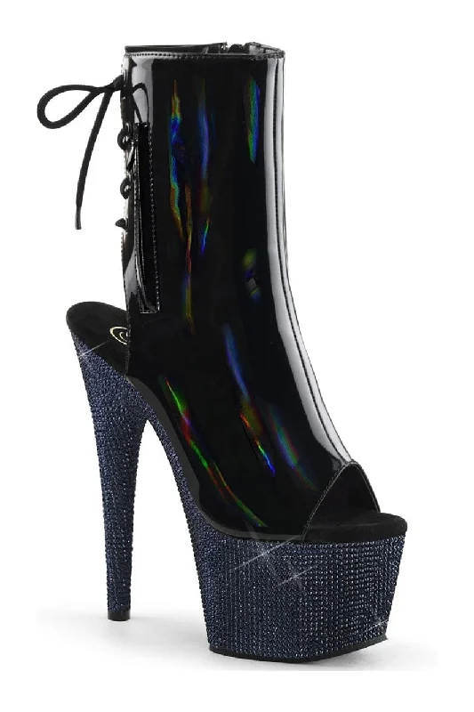 women's ankle boots with sock designBEJEWELED-1018DM-7 Black Patent Ankle Boot