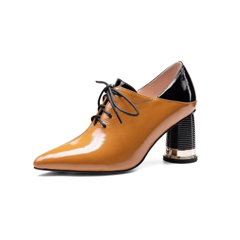 Women's padded - insole stiletto heel pumps for added comfortTinaCus Women's Patent Leather Pointed Toe Handmade Selftie Mid Chunky Heel Casual Pumps Shoes Women's padded - insole stiletto heel pumps for added comfortTinaCus Women's Patent Leather Pointed Toe Handmade Selftie Mid Chunky Heel Casual Pumps Shoes