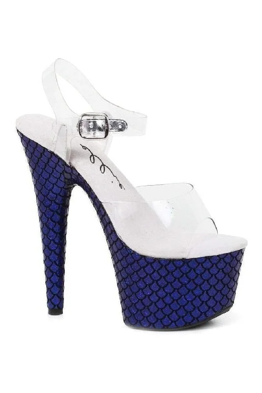 Women's Sling - Back Heeled Sandals with Cut - Out Sides in Gray for a Modern and Stylish Summer Shoe709-MERMAID Platform Sandal | Clear Vinyl Women's Sling - Back Heeled Sandals with Cut - Out Sides in Gray for a Modern and Stylish Summer Shoe709-MERMAID Platform Sandal | Clear Vinyl