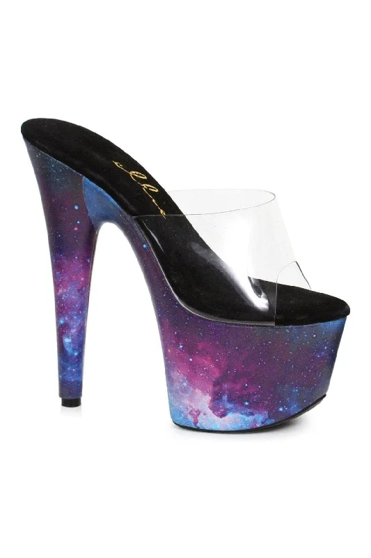 Women's Mesh Heeled Sandals with High Heel and Ankle Strap in Silver for a Contemporary and Stylish Look709-GALAXY Platform Slide | Clear Vinyl Women's Mesh Heeled Sandals with High Heel and Ankle Strap in Silver for a Contemporary and Stylish Look709-GALAXY Platform Slide | Clear Vinyl