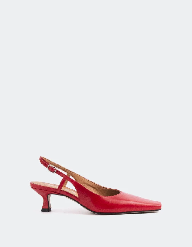 Women's burgundy stiletto heel pumps for a sophisticated appearanceRyerson Red Leather Women's burgundy stiletto heel pumps for a sophisticated appearanceRyerson Red Leather