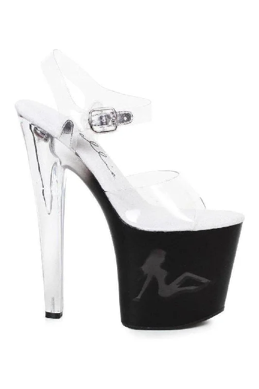 Women's Floral - Embroidered Heeled Sandals with Stiletto Heel in Multicolor for a Vibrant and Eye - Catching Outfit821-TESSA Platform Sandal | Clear Vinyl Women's Floral - Embroidered Heeled Sandals with Stiletto Heel in Multicolor for a Vibrant and Eye - Catching Outfit821-TESSA Platform Sandal | Clear Vinyl