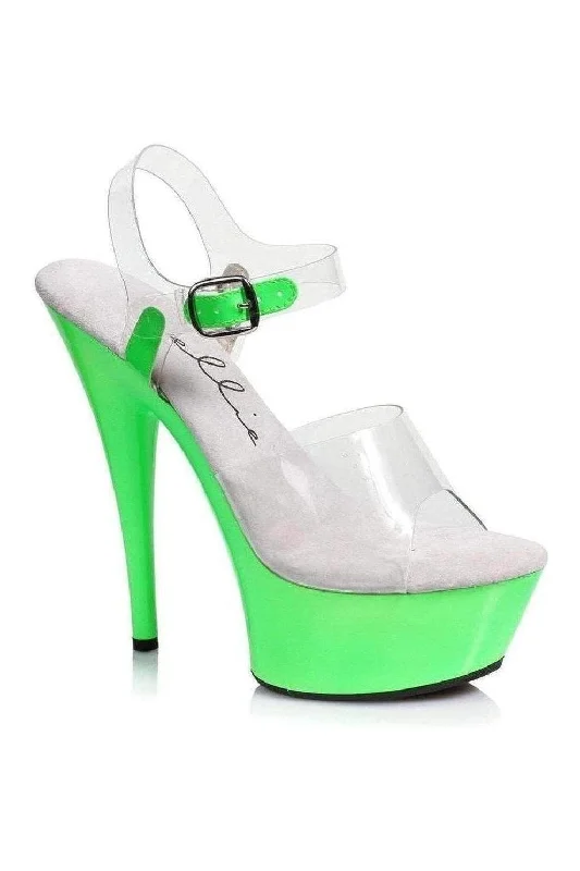 Plus Size Women's Chunky Heeled Sandals with T - Strap in Olive Green for a Practical and Fashionable Option609-ROXY Platform Sandal | Clear Vinyl Plus Size Women's Chunky Heeled Sandals with T - Strap in Olive Green for a Practical and Fashionable Option609-ROXY Platform Sandal | Clear Vinyl