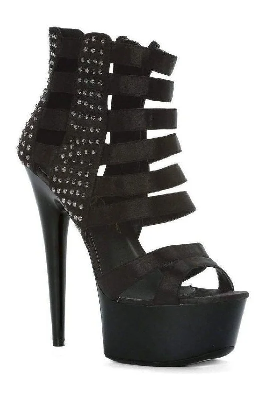 Women's Beaded Heeled Sandals with Strappy Design in White for a Romantic and Feminine Wedding Guest Outfit609-NOIR Platform Sandal | Black Genuine Satin Women's Beaded Heeled Sandals with Strappy Design in White for a Romantic and Feminine Wedding Guest Outfit609-NOIR Platform Sandal | Black Genuine Satin