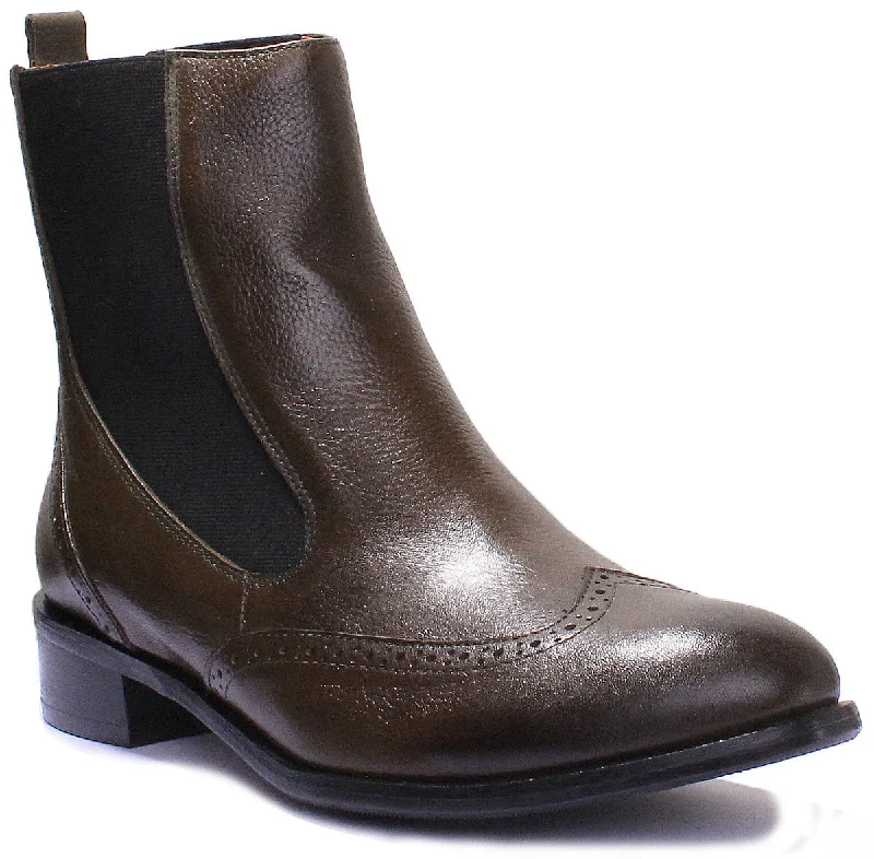 women's ankle boots with pointed toeJustin Reess England Giana In Olive