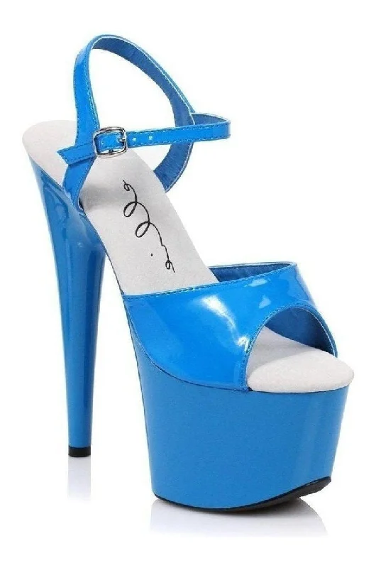 Plus Size Women's Gladiator - Style Heeled Sandals with Multiple Straps in Tan for a Boho - Inspired Ensemble709-SOLARIS Platform Sandal | Blue Patent Plus Size Women's Gladiator - Style Heeled Sandals with Multiple Straps in Tan for a Boho - Inspired Ensemble709-SOLARIS Platform Sandal | Blue Patent