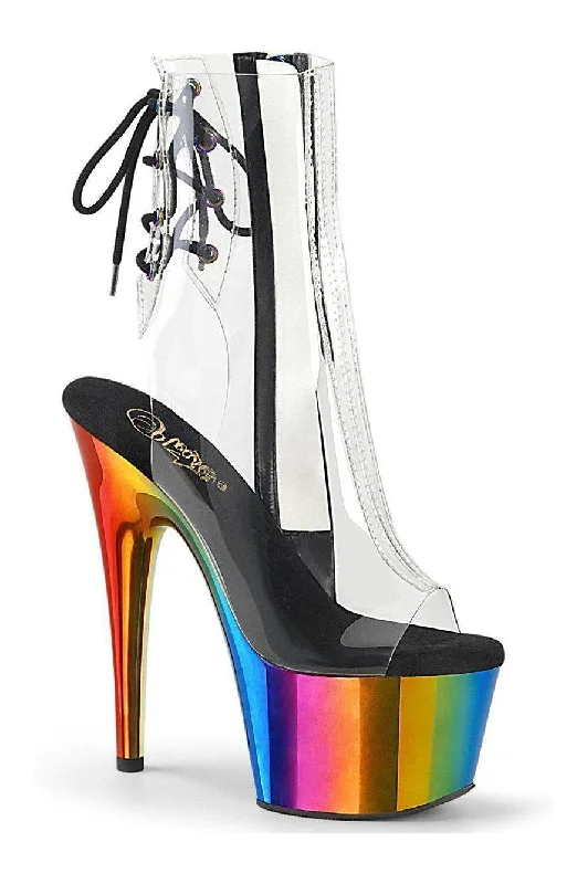 women's ankle boots with hidden wedgeADORE-1018RC Ankle Boot | Clear Vinyl
