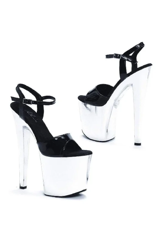 Plus Size Women's Rhinestone - Embellished Heeled Sandals in Silver for a Glamorous Party Outfit821-CHROME Platform Sandal | Black Multi Patent Plus Size Women's Rhinestone - Embellished Heeled Sandals in Silver for a Glamorous Party Outfit821-CHROME Platform Sandal | Black Multi Patent