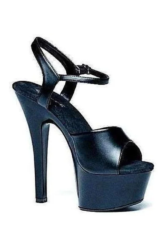 Women's Strappy Heeled Sandals with Ankle Strap in Nude for a Chic and Versatile Look601-JULIET-R Platform Sandal | Black Leather Women's Strappy Heeled Sandals with Ankle Strap in Nude for a Chic and Versatile Look601-JULIET-R Platform Sandal | Black Leather