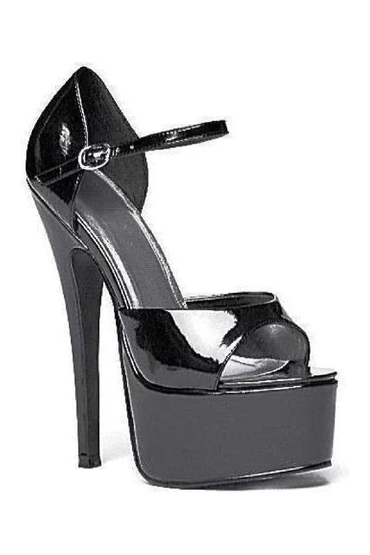 Women's Chunky Heeled Sandals with Studded Detail in Black for a Punk - Inspired and Edgy Style652-BAMBI Platform Sandal | Black Patent Women's Chunky Heeled Sandals with Studded Detail in Black for a Punk - Inspired and Edgy Style652-BAMBI Platform Sandal | Black Patent