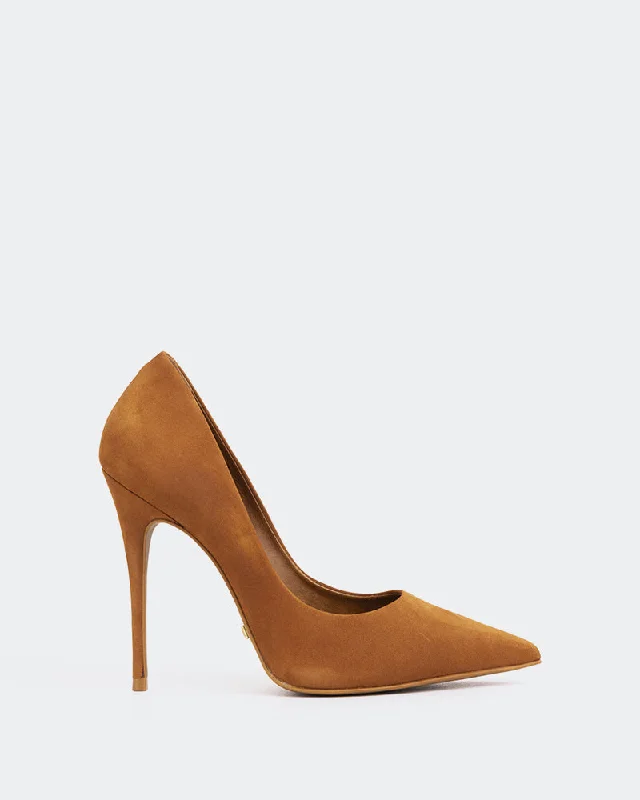Women's faux suede stiletto heel pumps for a budget - friendly optionTeeva Chestnut Nubuck Women's faux suede stiletto heel pumps for a budget - friendly optionTeeva Chestnut Nubuck
