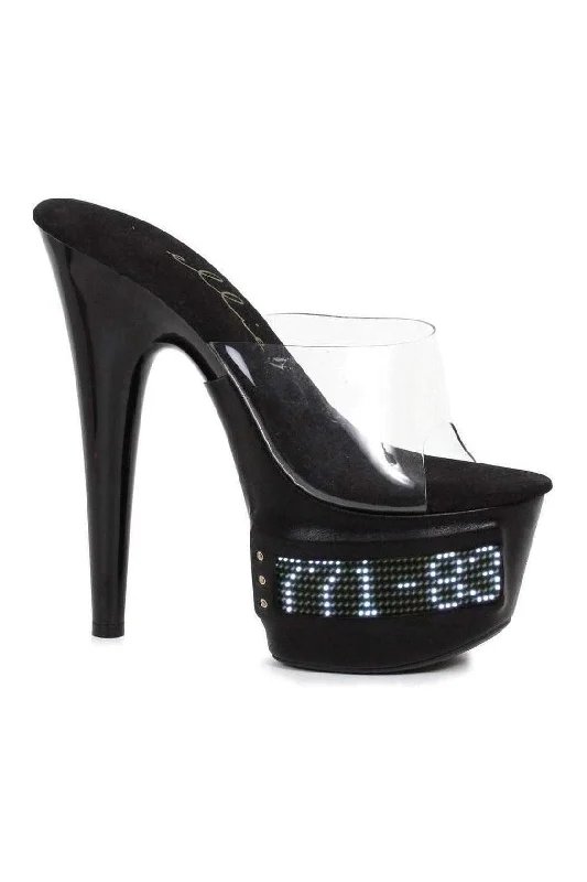 Women's Glitter Heeled Sandals with Ankle Strap and Chunky Heel in Gold for a Sparkly and Glamorous Party Look709-VANITY-LED Platform Slide | Clear Vinyl Women's Glitter Heeled Sandals with Ankle Strap and Chunky Heel in Gold for a Sparkly and Glamorous Party Look709-VANITY-LED Platform Slide | Clear Vinyl