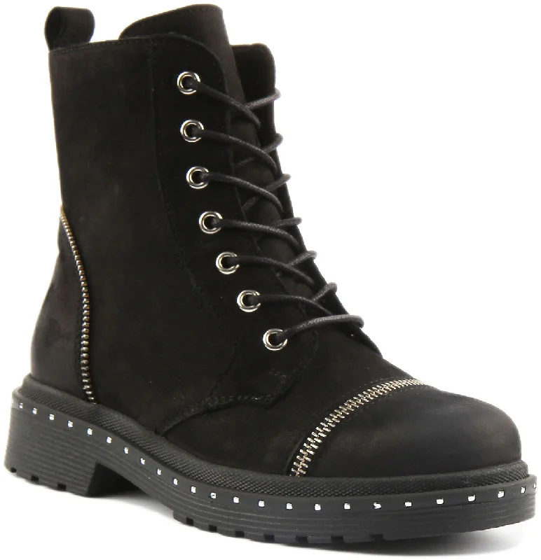 women's ankle boots with square toeJustin Reess England Charlotte In Black